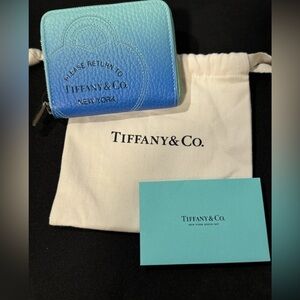 Authentic Tiffany & Co. RTT Return To Tiffany Blue Ombre Compact Zip Wallet Rare